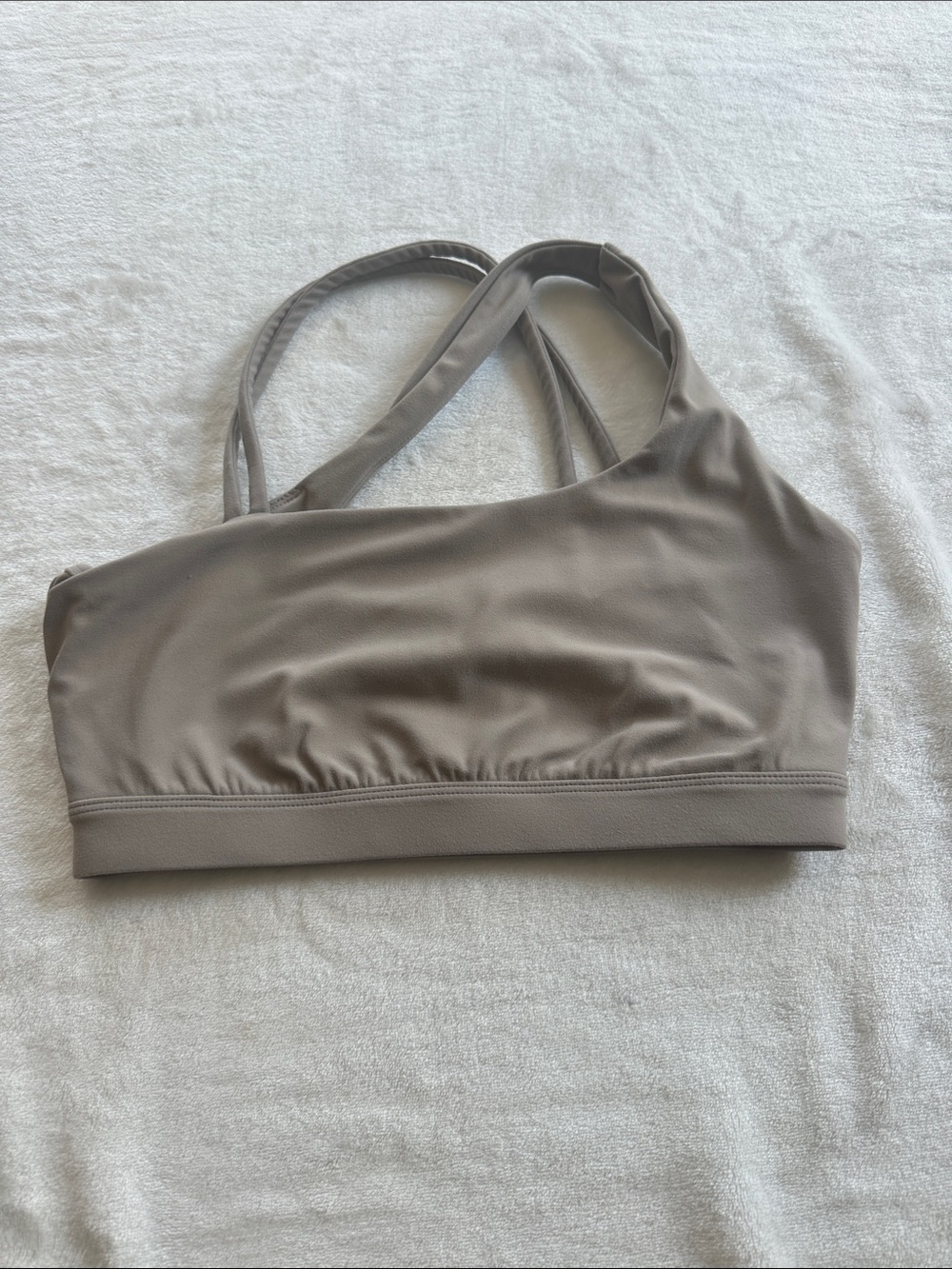 Avia One-Shoulder Sports Bra - Taupe